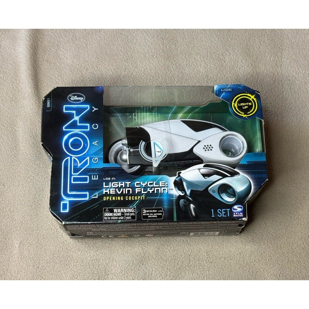 Tron Legacy Kevin Flynn Light Cycle Action Figure Cockpit 2010 Spin Master